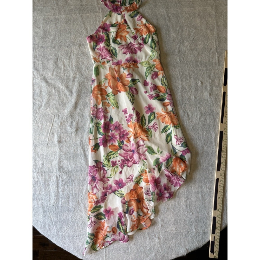 Women's Sleeveless Floral Halter Maxi Dress XXS Fairy Princess Wedding Party